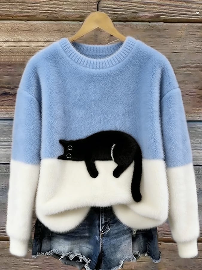 Sweat Femme avec Motif de Chat