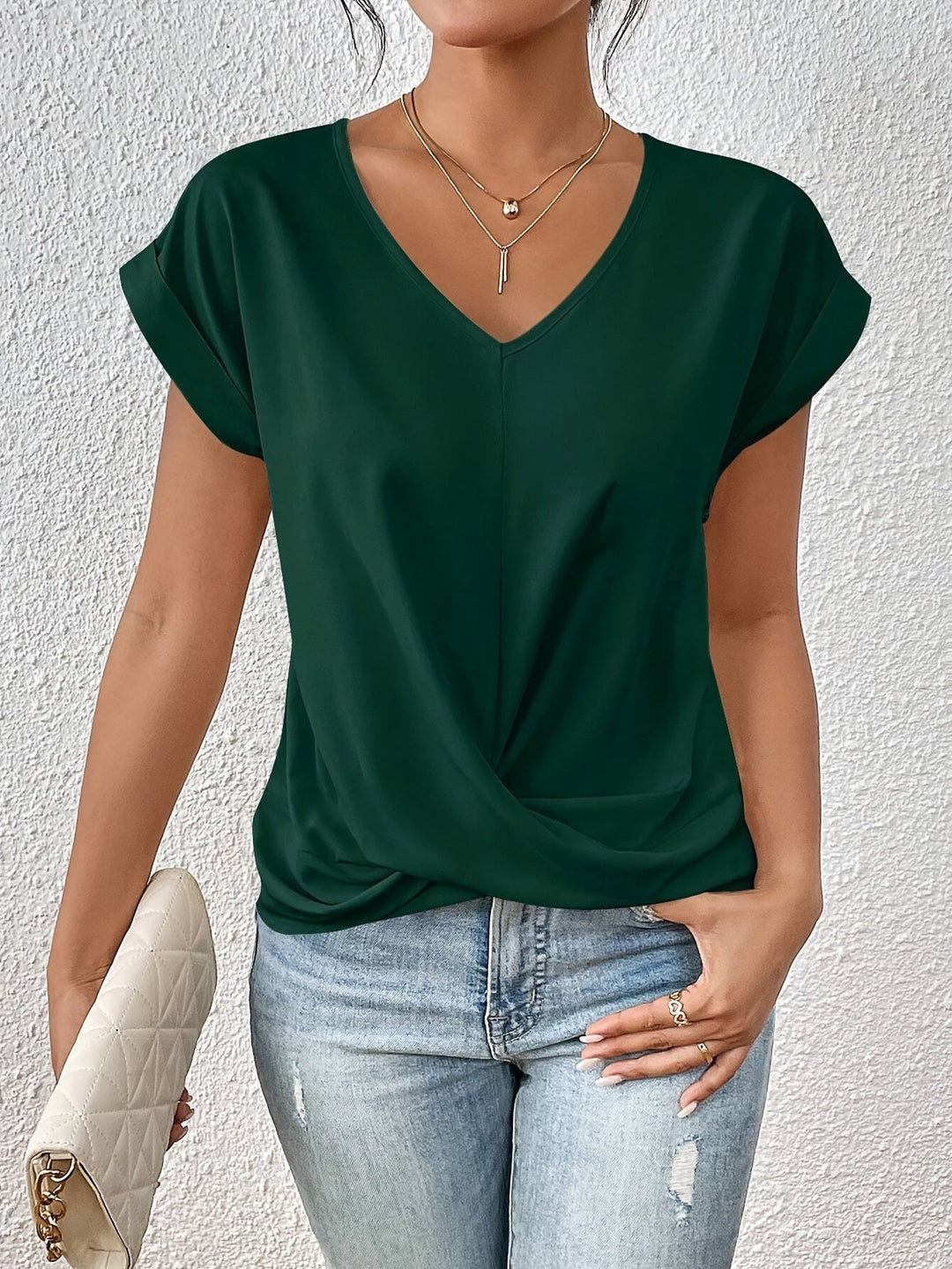Mode Lumiére™ l Blouse Élégante Croisée à Col V – (1 + 1 offert)