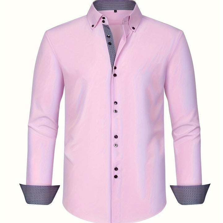 Mode Lumiére™ | CHEMISE ÉLÉGANTE LÉGÈRE AVEC DÉTAILS CONTRASTÉS