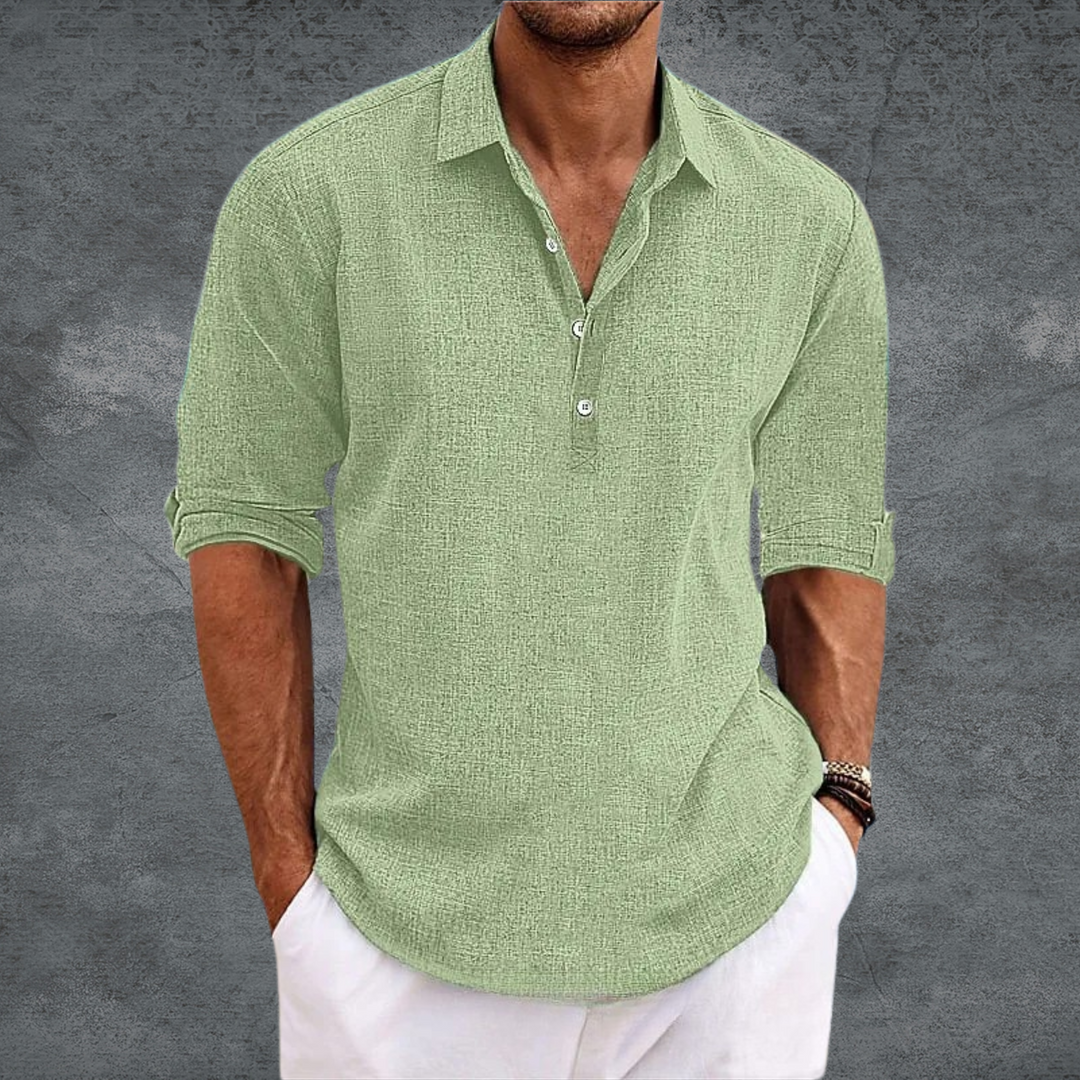 Mode Lumiere™ Chemise en Lin Minimaliste Style Estival Élégant