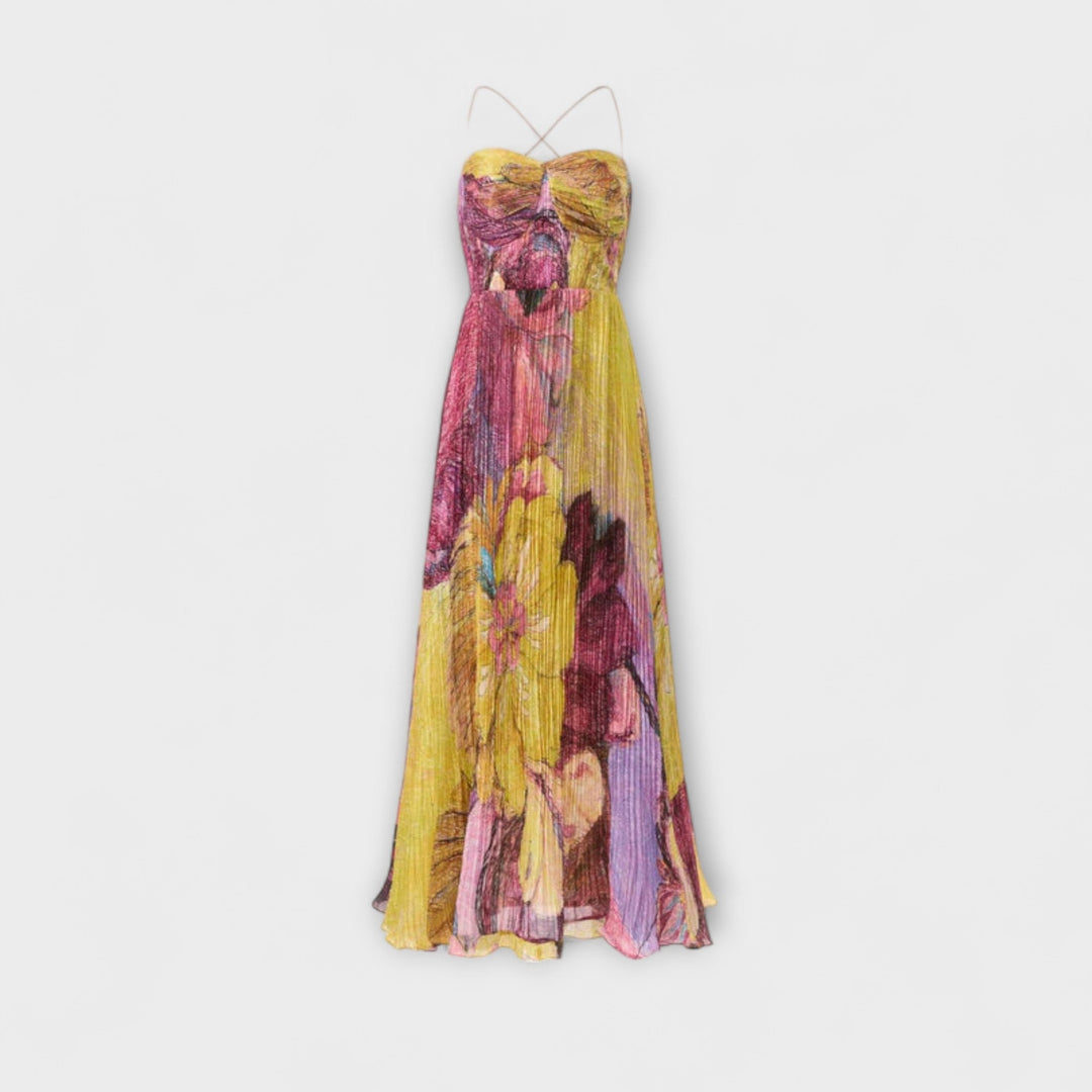 Kiara - Robe maxi avec un motif Ikat vif