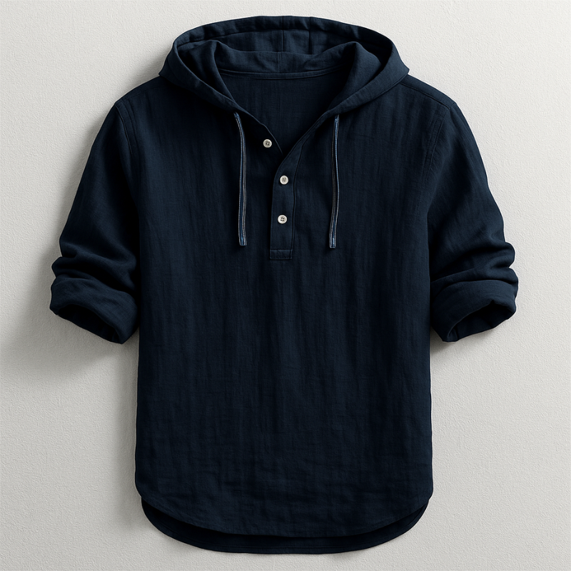 Mode Lumiere™ | Chemise à Capuche Élégance Décontractée en Lin Premium