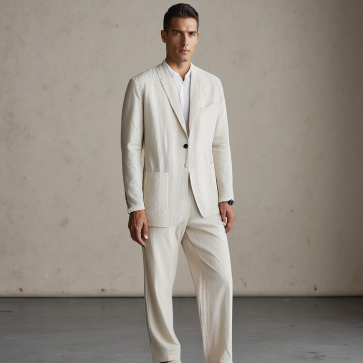 Jean et Marcel™ | Costume en lin deux pièces élégant pour homme