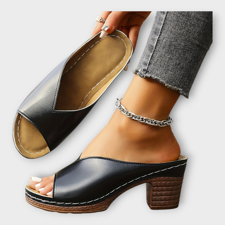 Mode Lumiére™ Sandales à Talon Épais et Talon Ouvert