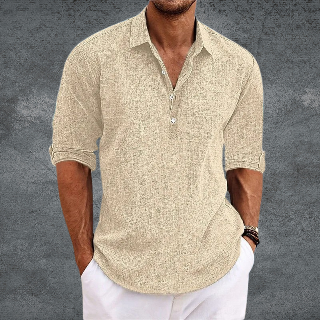 Mode Lumiere™ Chemise en Lin Minimaliste Style Estival Élégant