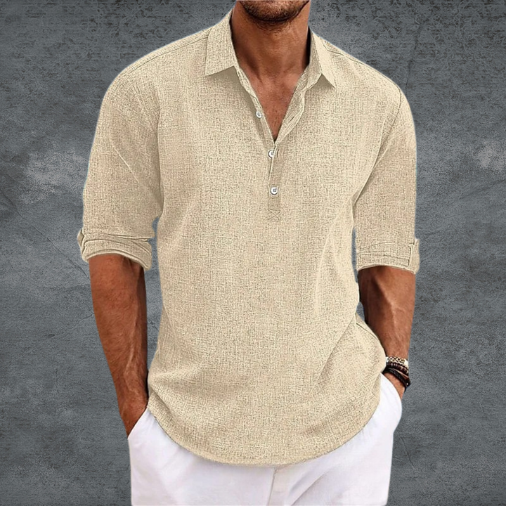 Mode Lumiere™ Chemise en Lin Minimaliste Style Estival Élégant