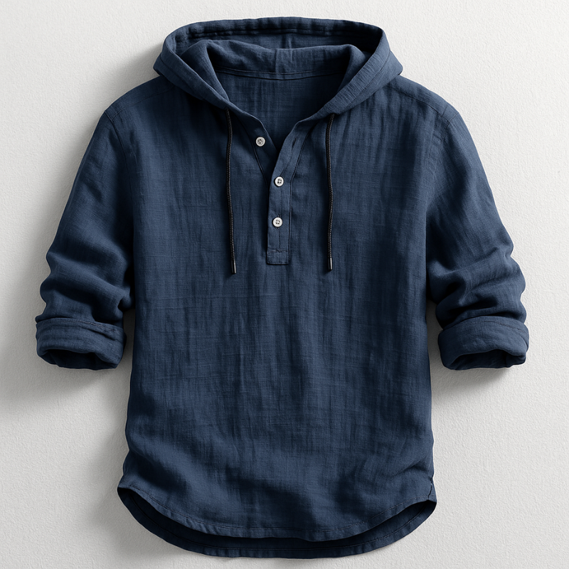 Mode Lumiere™ | Chemise à Capuche Élégance Décontractée en Lin Premium