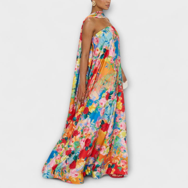 Harlow - Robe maxi à motifs floraux et épaules dénudées
