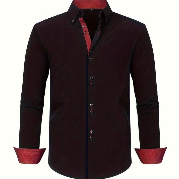 Mode Lumiére™ | CHEMISE ÉLÉGANTE LÉGÈRE AVEC DÉTAILS CONTRASTÉS