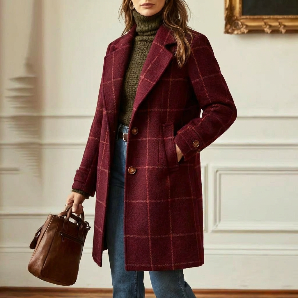 Arvae – Manteau à carreaux raffiné