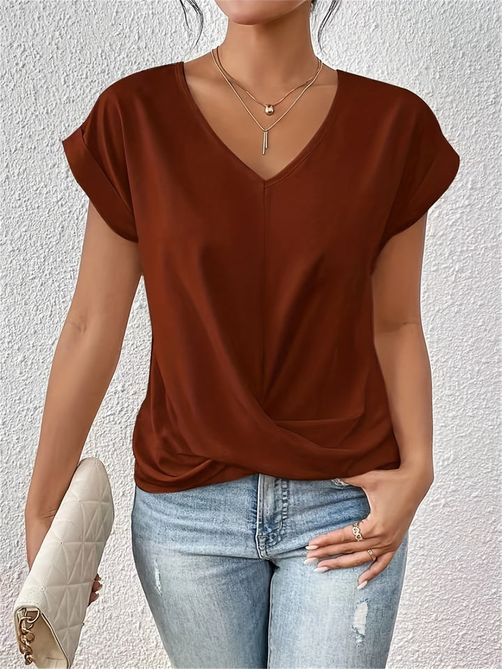Mode Lumiére™ l Blouse Élégante Croisée à Col V – (1 + 1 offert)