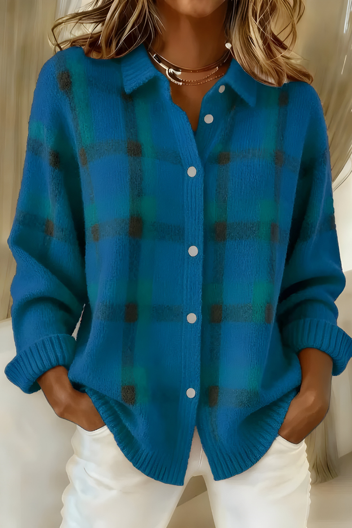 Anna™ | Cardigan en Tricot Doux à Carreaux