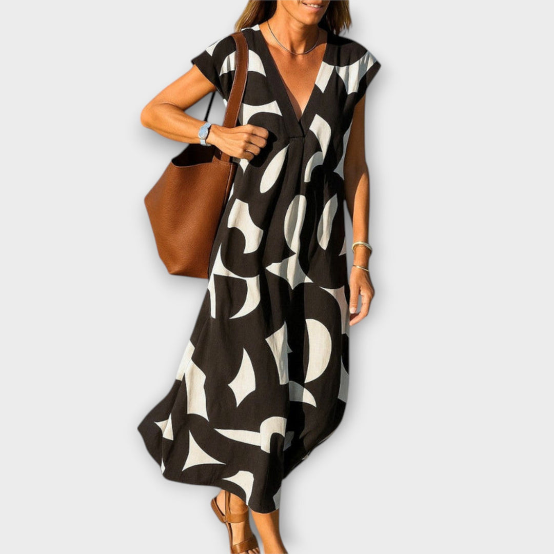 Linae – Robe Lagana avec décolleté en V
