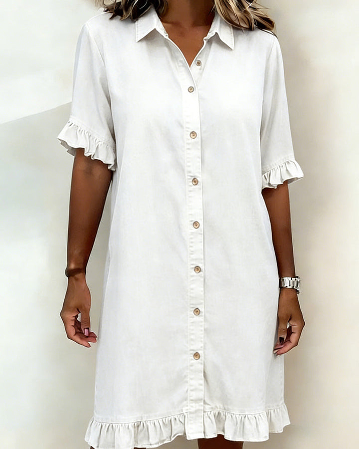 Mode Lumiere™ | Robe en Denim Confortable avec Plis Flatteurs