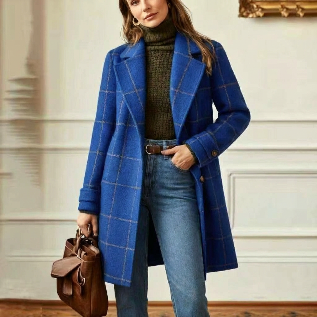 Arvae – Manteau à carreaux raffiné