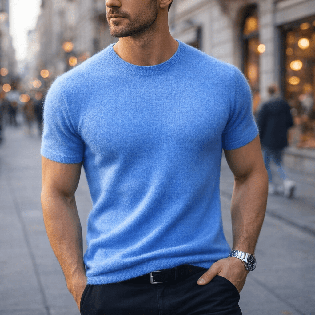 LAURENT MONACO | T-SHIRT EN MAILLE REFINÉ POUR HOMMES