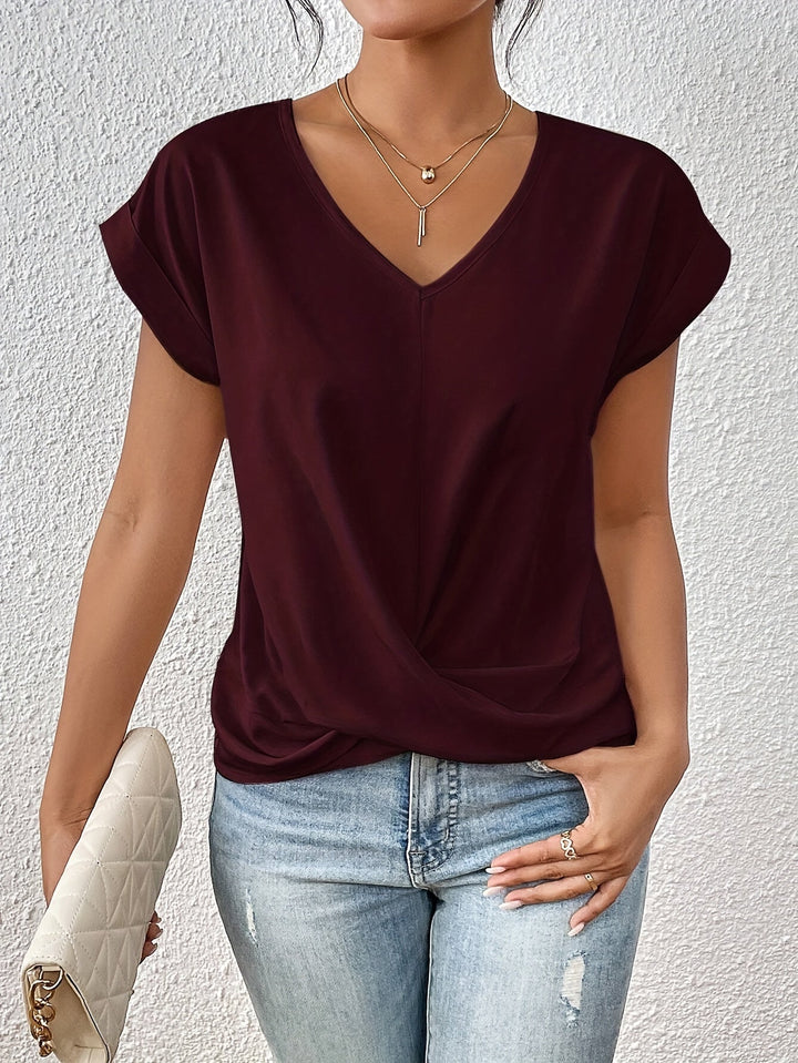Mode Lumiére™ l Blouse Élégante Croisée à Col V – (1 + 1 offert)