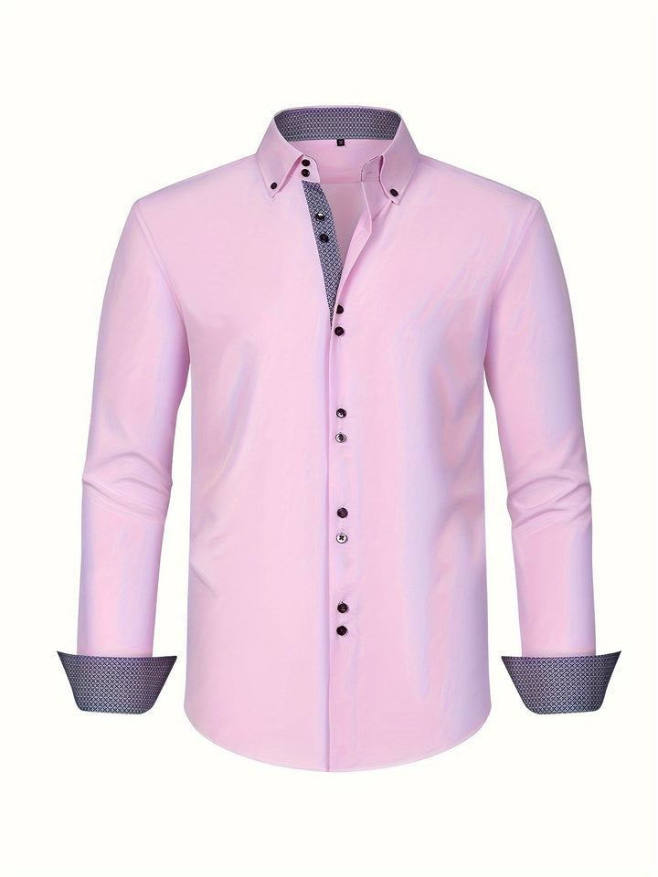Mode Lumiére™ | CHEMISE ÉLÉGANTE LÉGÈRE AVEC DÉTAILS CONTRASTÉS