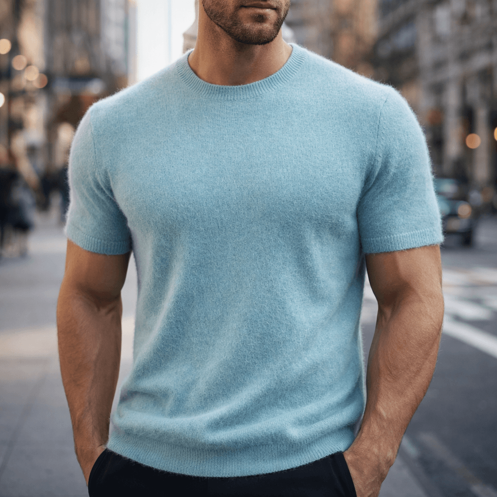 LAURENT MONACO | T-SHIRT EN MAILLE REFINÉ POUR HOMMES