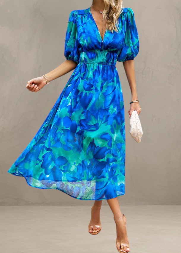 ASTELLA | ROBE MIDI FLORALE FLATTEUSE