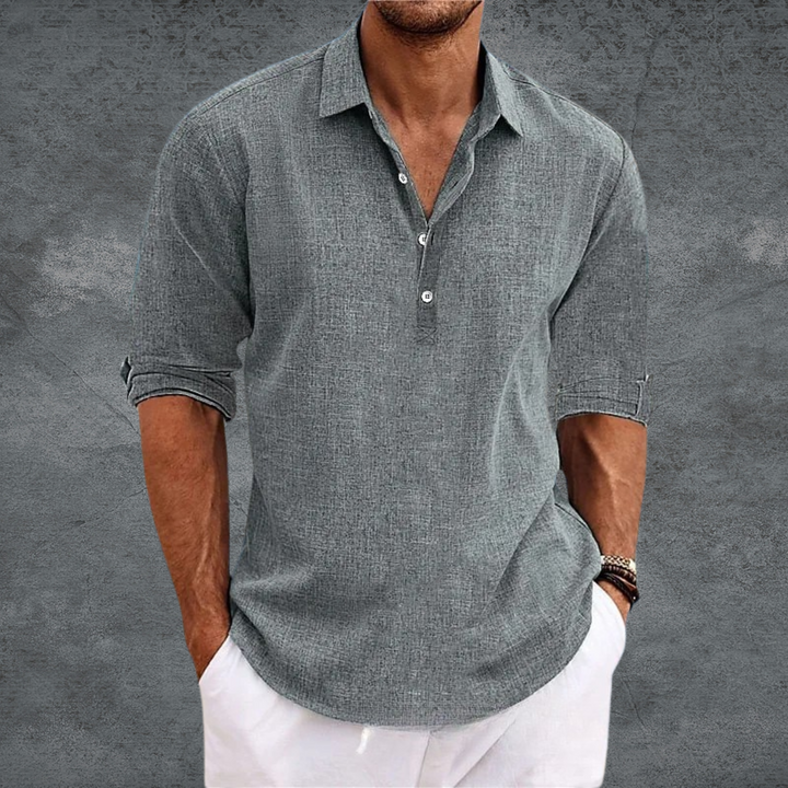 Mode Lumiere™ Chemise en Lin Minimaliste Style Estival Élégant