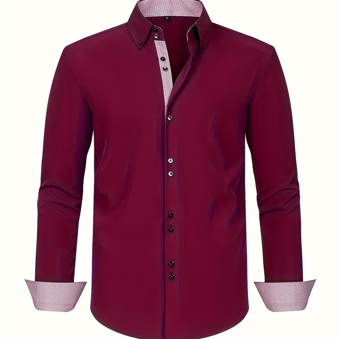 Mode Lumiére™ | CHEMISE ÉLÉGANTE LÉGÈRE AVEC DÉTAILS CONTRASTÉS