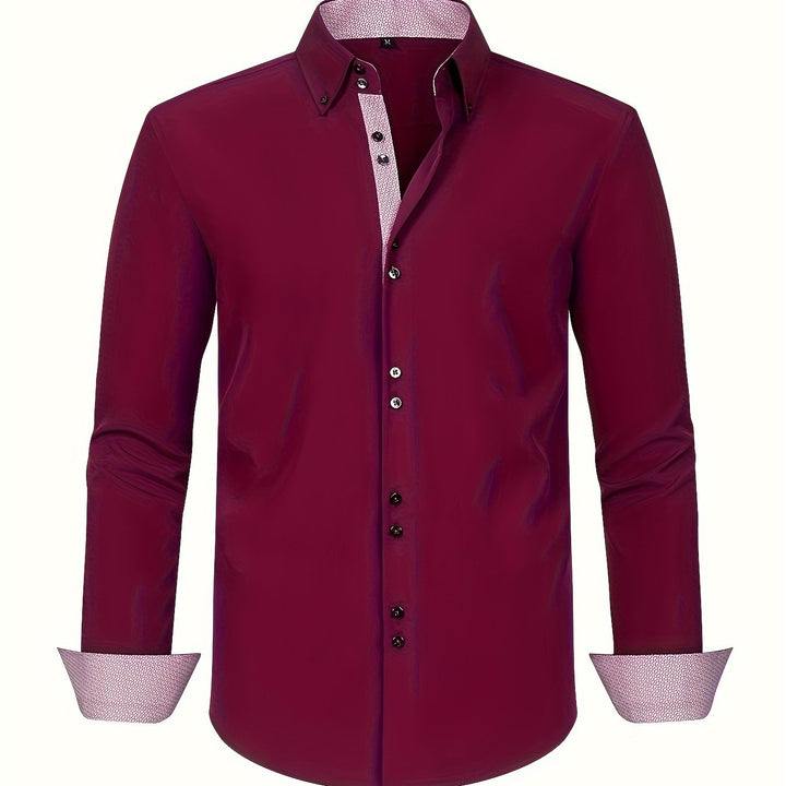 Mode Lumiére™ | CHEMISE ÉLÉGANTE LÉGÈRE AVEC DÉTAILS CONTRASTÉS