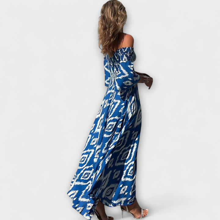 Bella - Robe à épaules dénudées et océan de fleurs