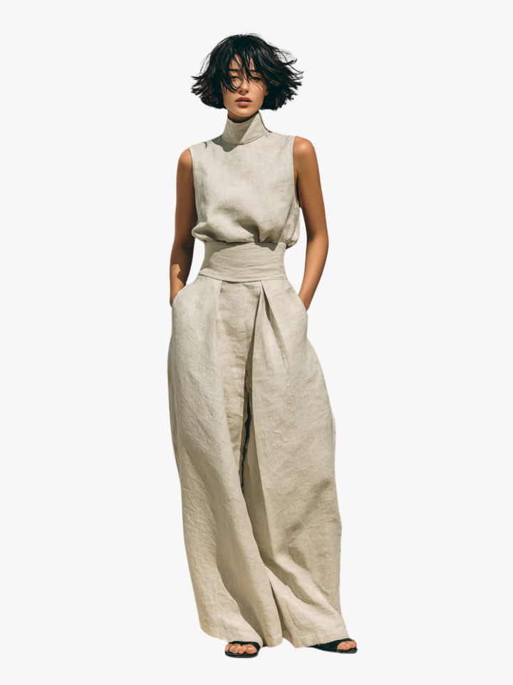 Mode Lumiére™  | ENSEMBLE PANTALON LARGE EN COTON POUR FEMME
