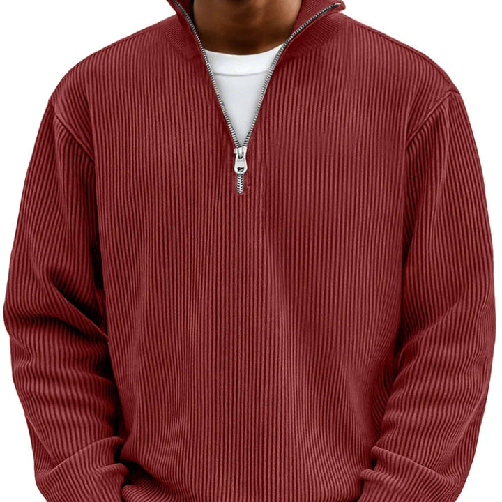 Pull Zippé Texturé au Style Moderne