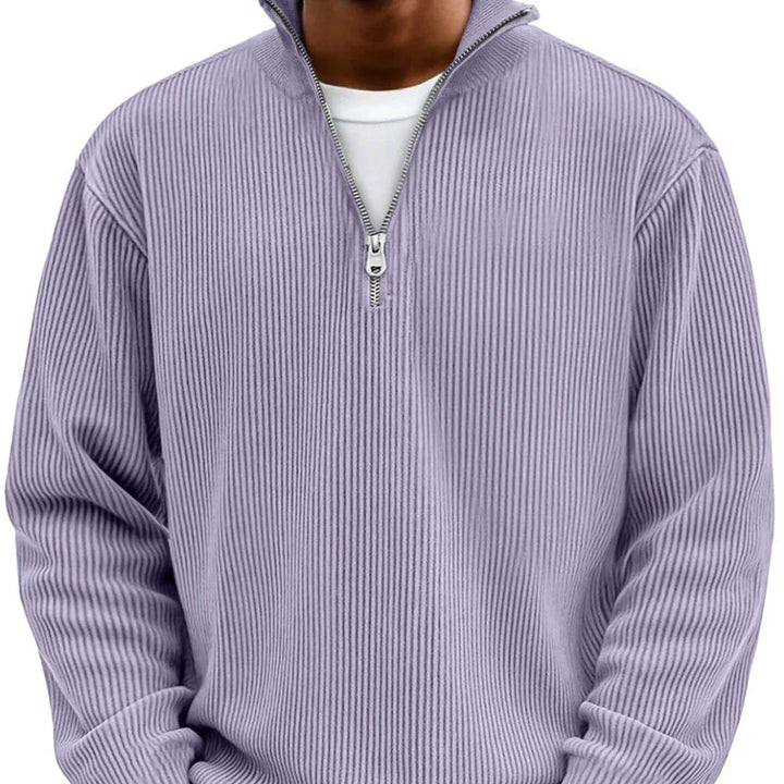Pull Zippé Texturé au Style Moderne