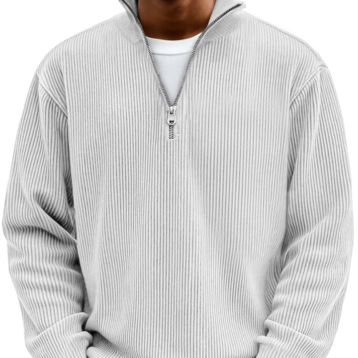 Pull Zippé Texturé au Style Moderne