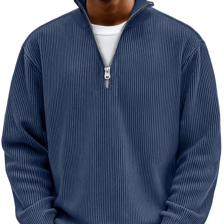 Pull Zippé Texturé au Style Moderne