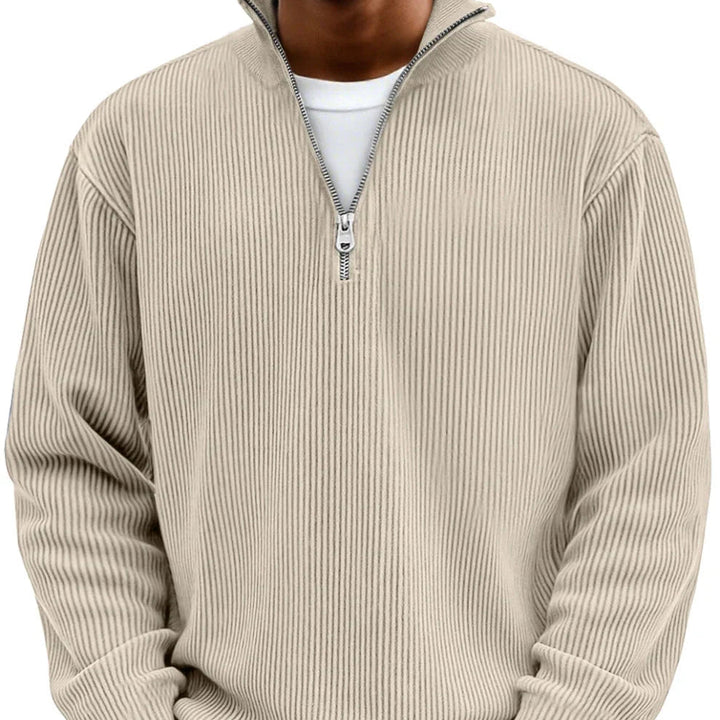 Pull Zippé Texturé au Style Moderne
