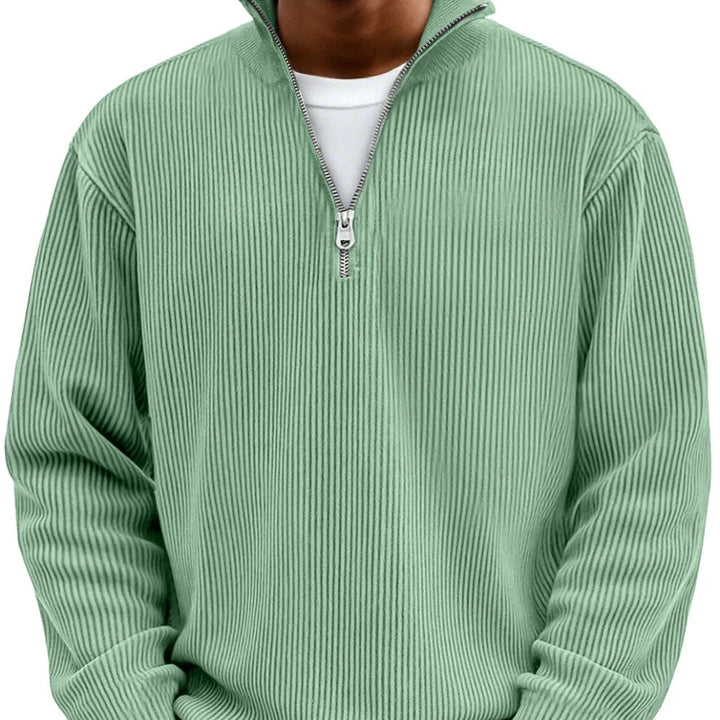 Pull Zippé Texturé au Style Moderne