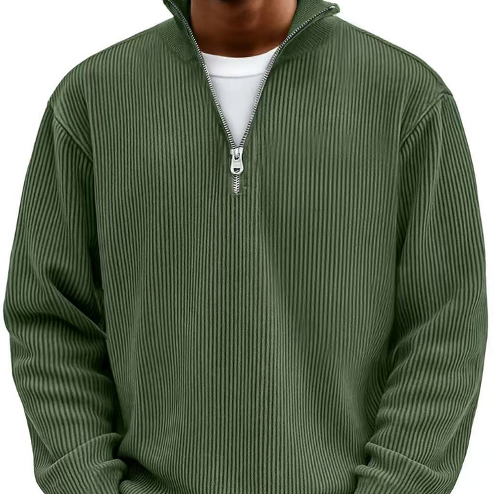 Pull Zippé Texturé au Style Moderne