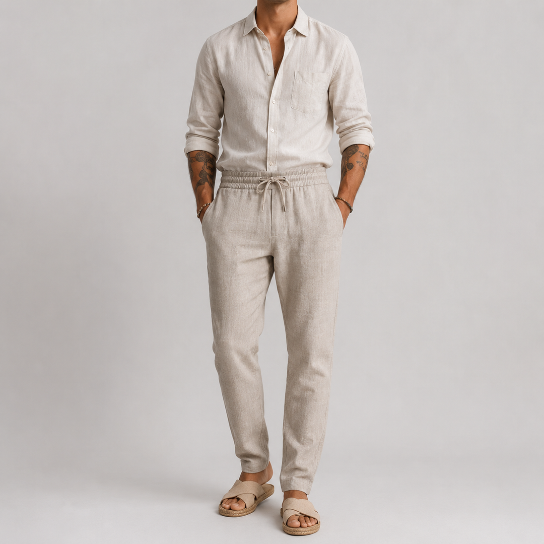 Mode Lumiére™ | Tenue de plage en lin Matteo