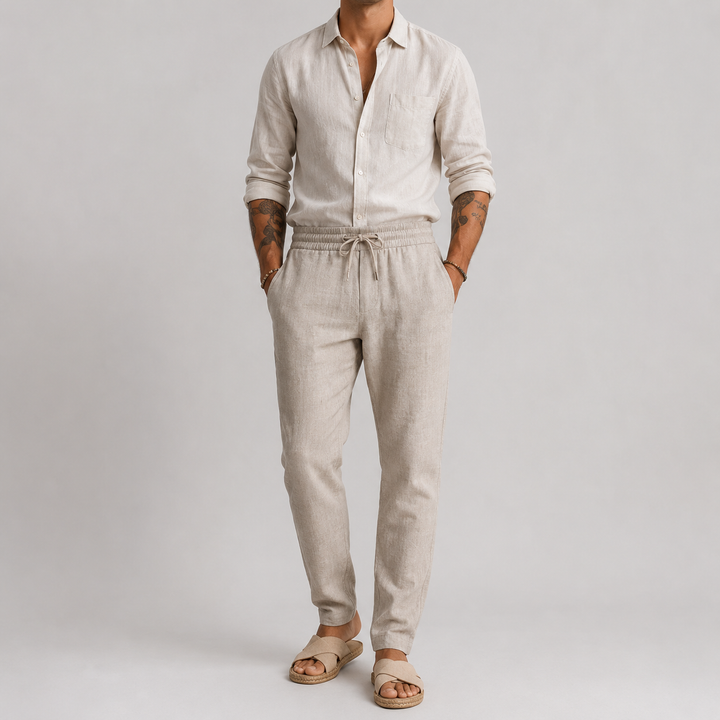 Mode Lumiére™ | Tenue de plage en lin Matteo