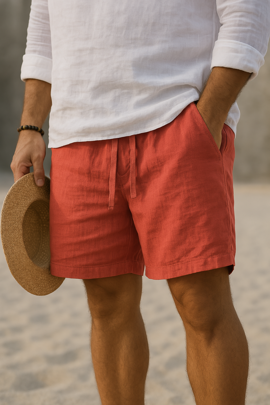 Mode Lumiére™ | Short élégant en lin à taille élastique