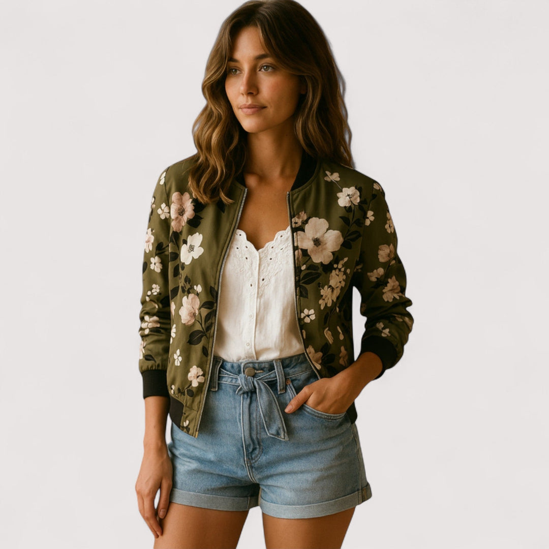 Lidia™ | Veste bomber stylisée avec motif floral
