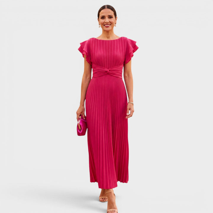 Lucienne | Robe longue plissée élégante