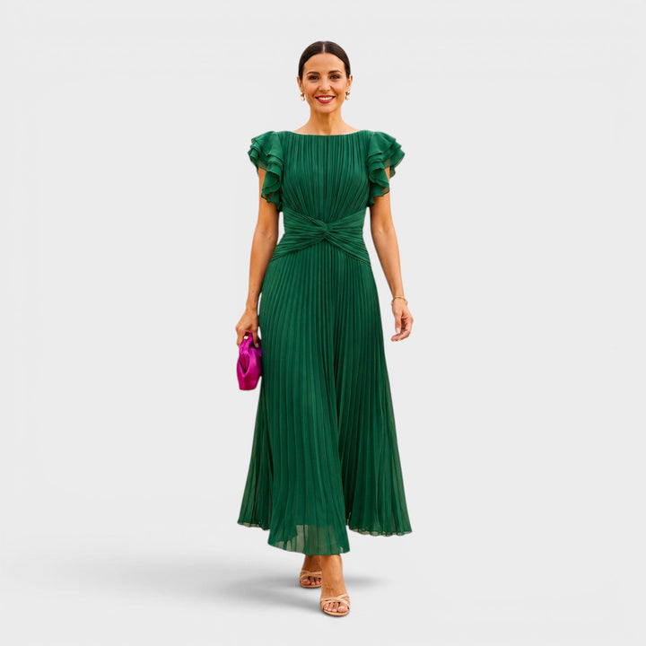 Lucienne | Robe longue plissée élégante