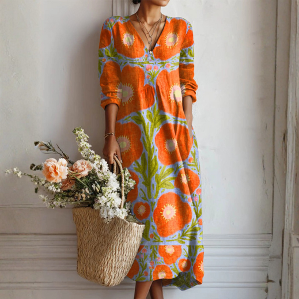Mode Lumiére™ | Robe Linon à Imprimé Fleuri Enchanté