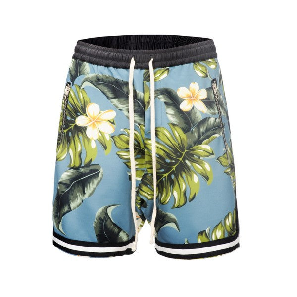 Floral Shorts - Black/Green/Beige