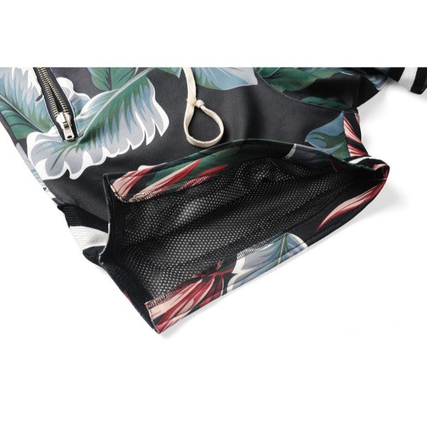 Floral Shorts - Black/Green/Beige