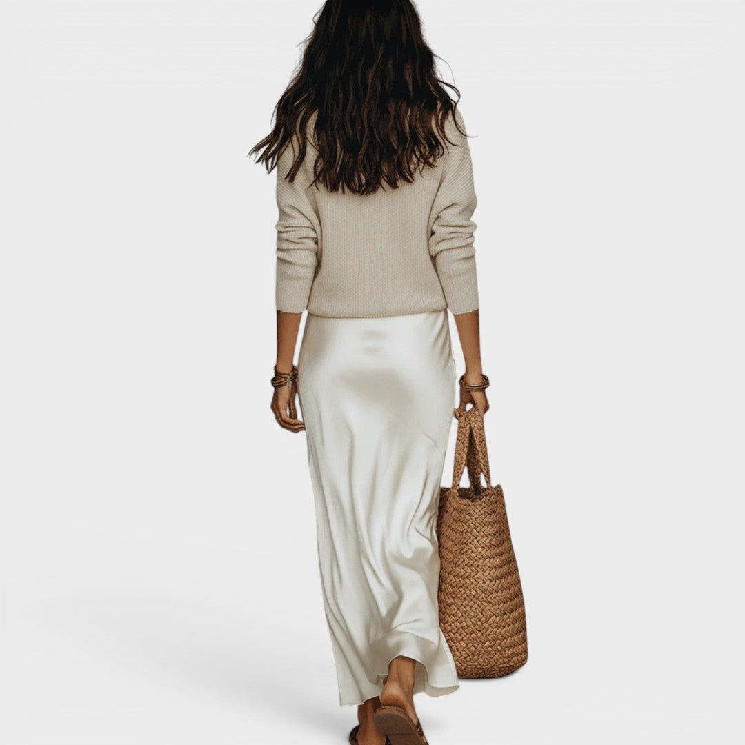 Oriane™ | Robe midi satinée élégante