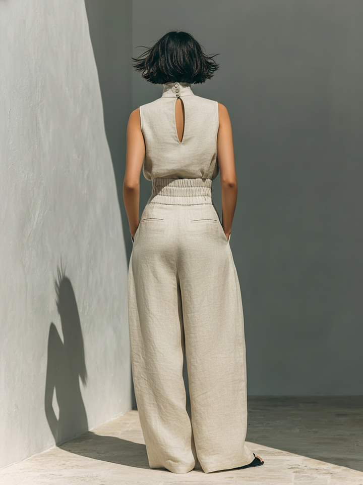 Mode Lumiére™  | ENSEMBLE PANTALON LARGE EN COTON POUR FEMME