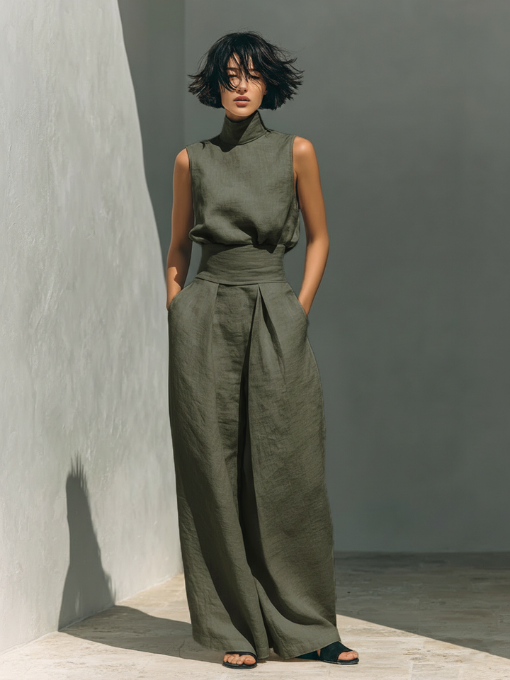 Mode Lumiére™  | ENSEMBLE PANTALON LARGE EN COTON POUR FEMME