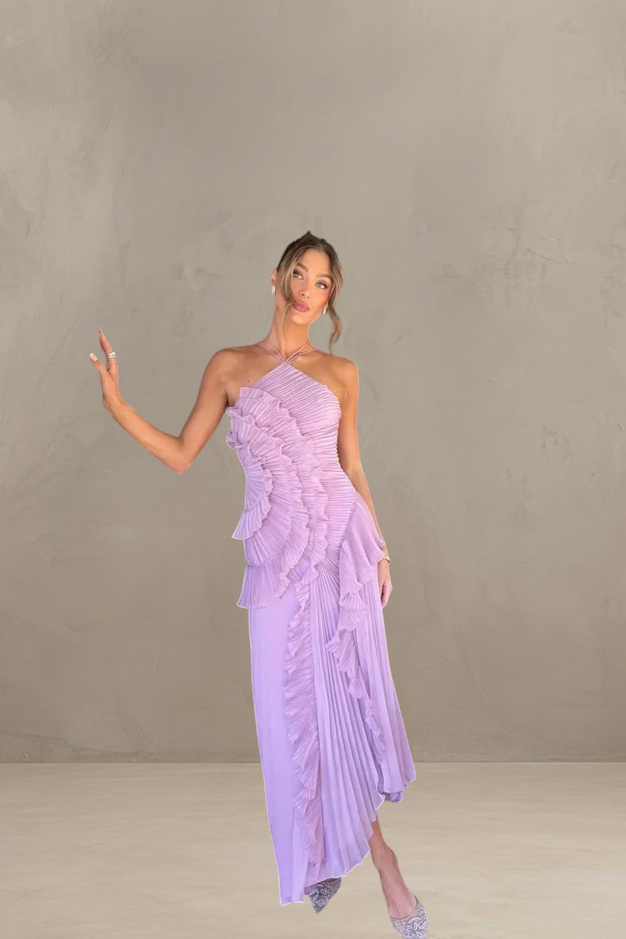 ISADORA | ROBE MAXI ÉLÉGANTE ASYMÉTRIQUE