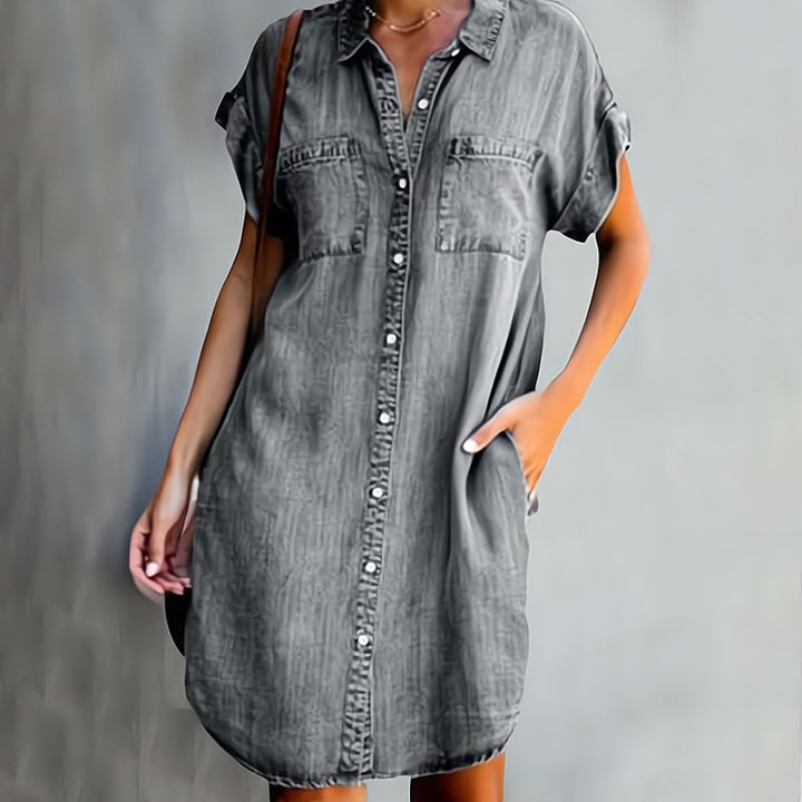 Helen - Robe Chemise en Denim